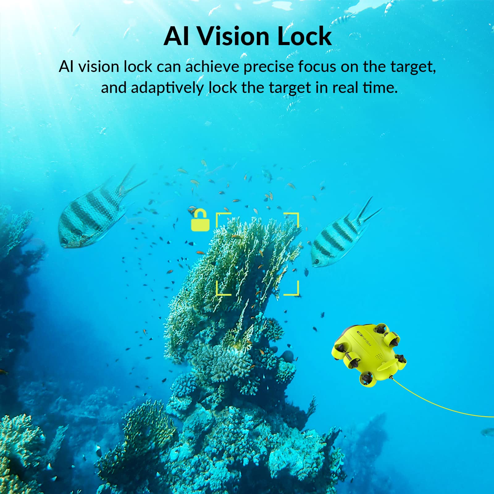 FIFISH V6 Unterwasser Drohne, QYSEA Unterwasser Drone mit Industrie-Gehäuse, 4K Kamera, AI-Vision-Sperre, 360 ° Omnidirektionale Bewegung, VR-Steuerung, ROV mit Tiefe halten, Haltungssperre(100M)