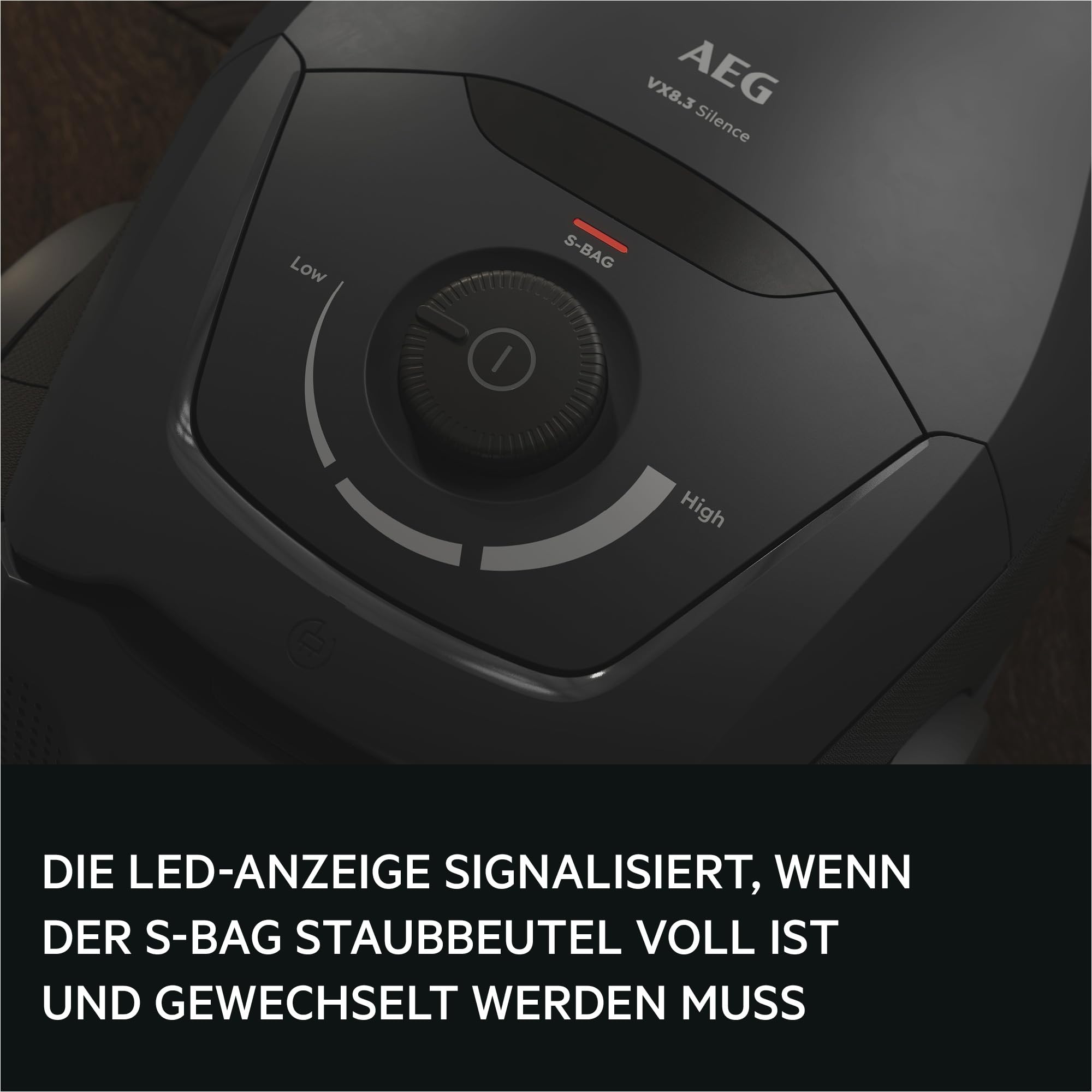 AEG Staubsauger mit Beutel, besonders leise 64 dB, kraftvolle 750 W, ergonomischer Handgriff, 12 m Aktionsradius, HEPA Allergy Plus Filter, AllFloor Düse für Hart- und Teppichböden, Schwarz, VX83‑2EBR | 750 W, 3,5 l, Geräuschpegel 64 dB(A), Staubsauger mi