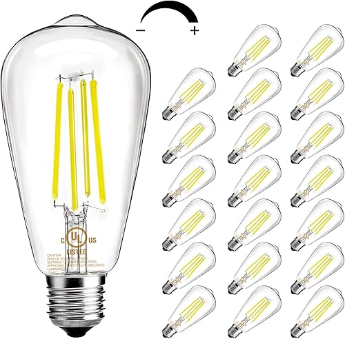 Miniatura 9 de DAYBETTER Paquete de 10 bombillas LED Edison vintage, bombilla LED regulable E26, equivalente a 60 vatios, bombillas de luz LED de filamento antiguo