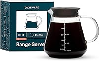 Vista 9 de Glass Range - Servidor de café para verter sobre café y té, 20.3 fl oz/20oz Ovalware apto para microondas y resistente al calor, cuerpo de vidrio