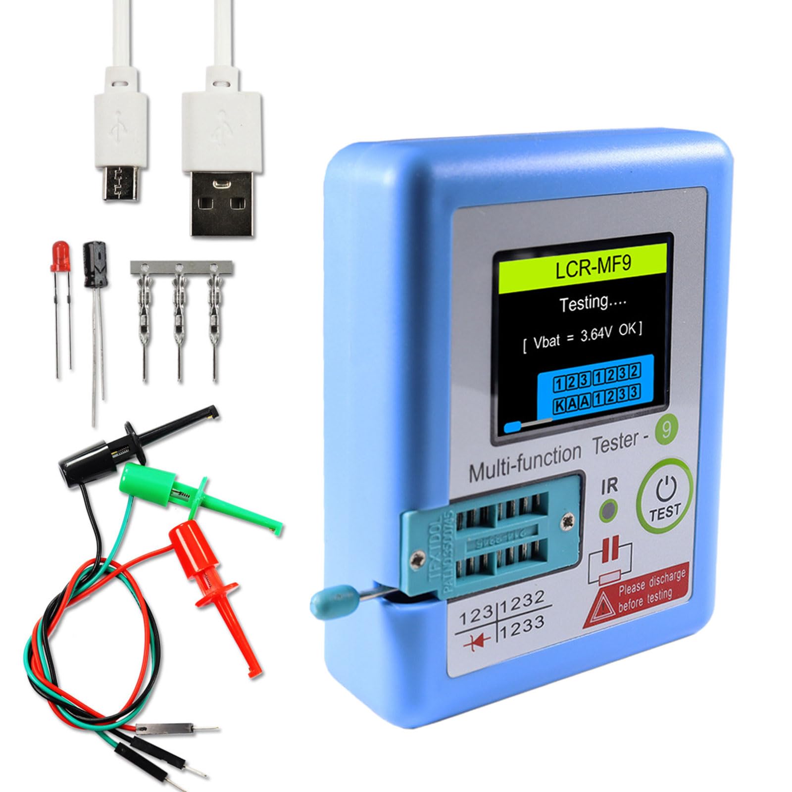 Multifunction LCRMF9 Transistor Testing Device Easy to Use Transistor Equipment for Electronics Lab & Manufacturers Quick Response Tester