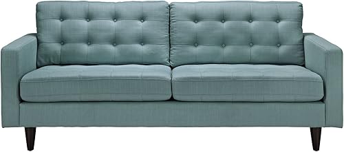 Miniatura 146 de Modway Sofá biplaza Empress en tela tapizada moderna de mediados de siglo, gris Gris,Laguna,Gris,claro,Celeste,verde azulado,Beige,Atomic Rojo