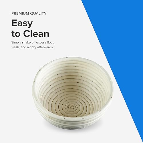 Miniatura 31 de Frieling Cesta rectangular a prueba de pan con forro – Cesta de algodón para masa madre (10 x 7 pulgadas, caña natural)