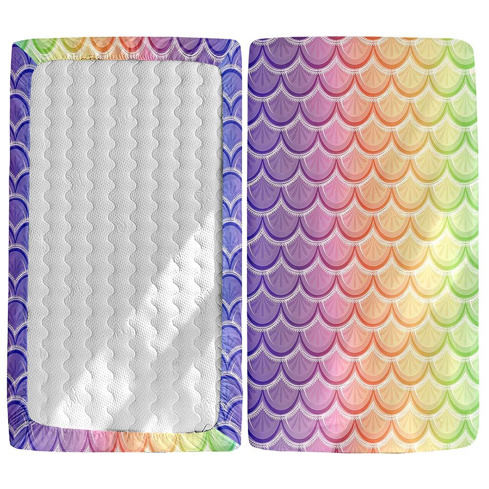 Morbuy Next to Me Crib Sheets, Soft Microfiber Moses Basket Sheets, Girl Cot Bed Sheets, Breathable Travel Cot Sheets Easy Care Toddler Bed Sheets (Gradient Colour,140x70cm)