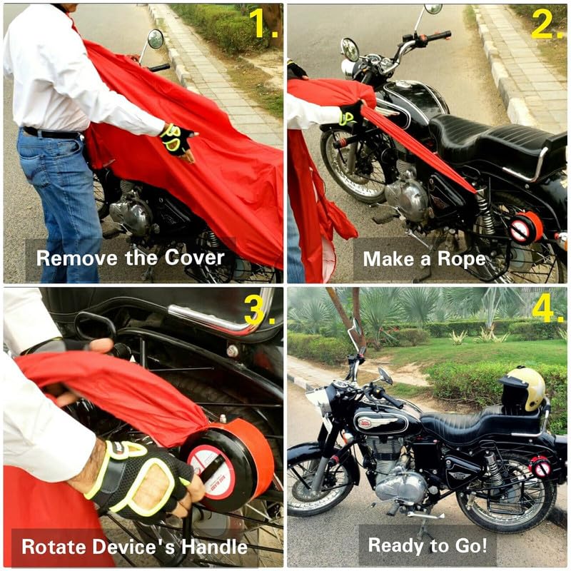 Image of BIKEBLAZER Semi-Automatic Full Body Bike Covers - Heavy Duty Device | Water Resistant | UV Safe | 100% Dust Proof | Anti-Theft & Scratch Proof Covers, Compatible with All Triumph Motorcycles BML