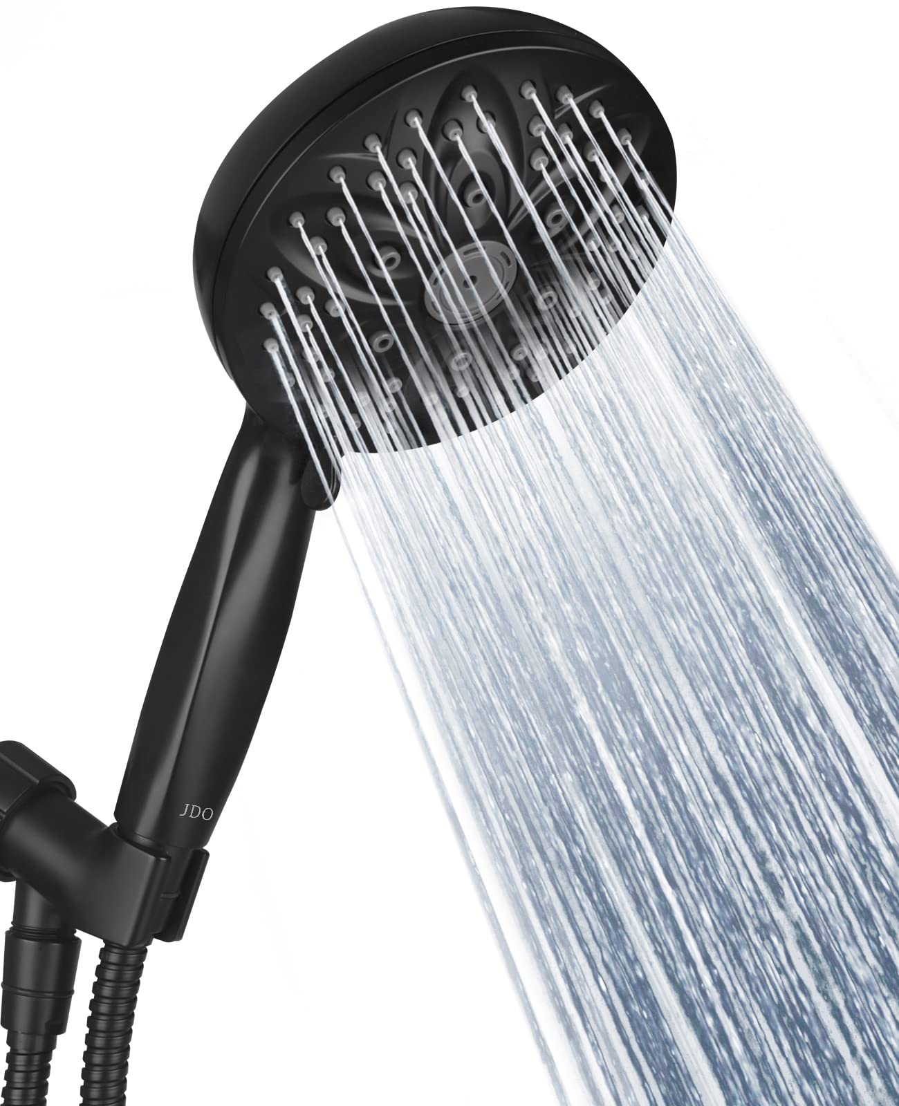 JDO Shower Head with Handheld, High Pressure Handheld Shower Head 6 Settings, 4.7" High Flow Hand Held Showerhead, Powerful Shower Spray with Stainless Steel Hose, Adjustable Bracket (Matte Black)
