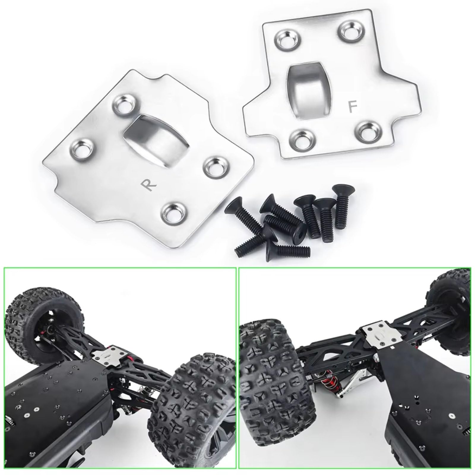 Per Kraton Per Outcast Per Senton Per Talion Per Typhon 1/8 Piastra Protezione Anteriore E Posteriore In Acciaio RC Parti Camion Per Buggy Accessori Giocattoli Rc