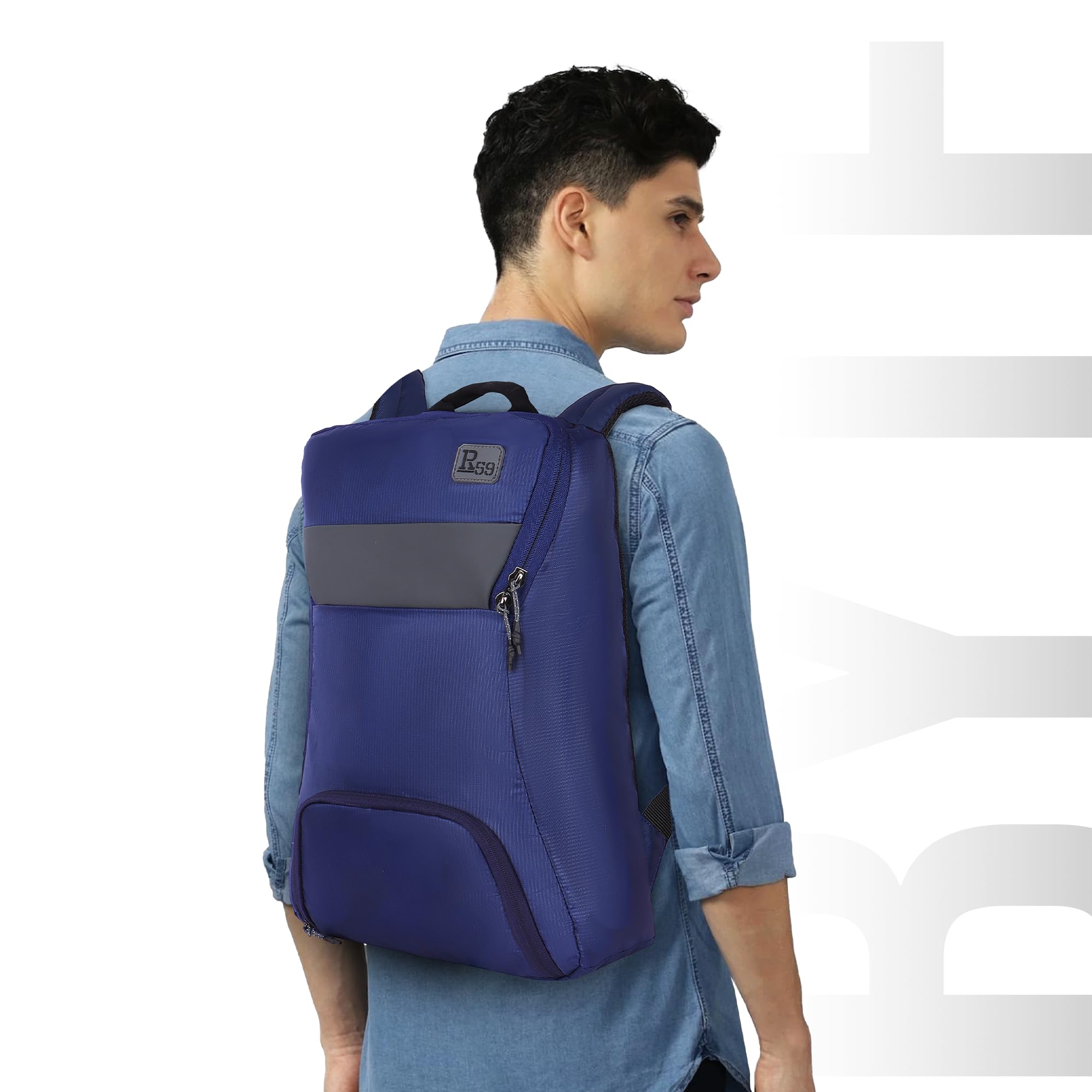 R59 Byte by Harissons 18L Laptop Backpack for Men & Women | Fits upto 15 Inch Laptop | Spacious Compartment with Shoe Compartment | Ideal for Office, College & Travel (Navy)