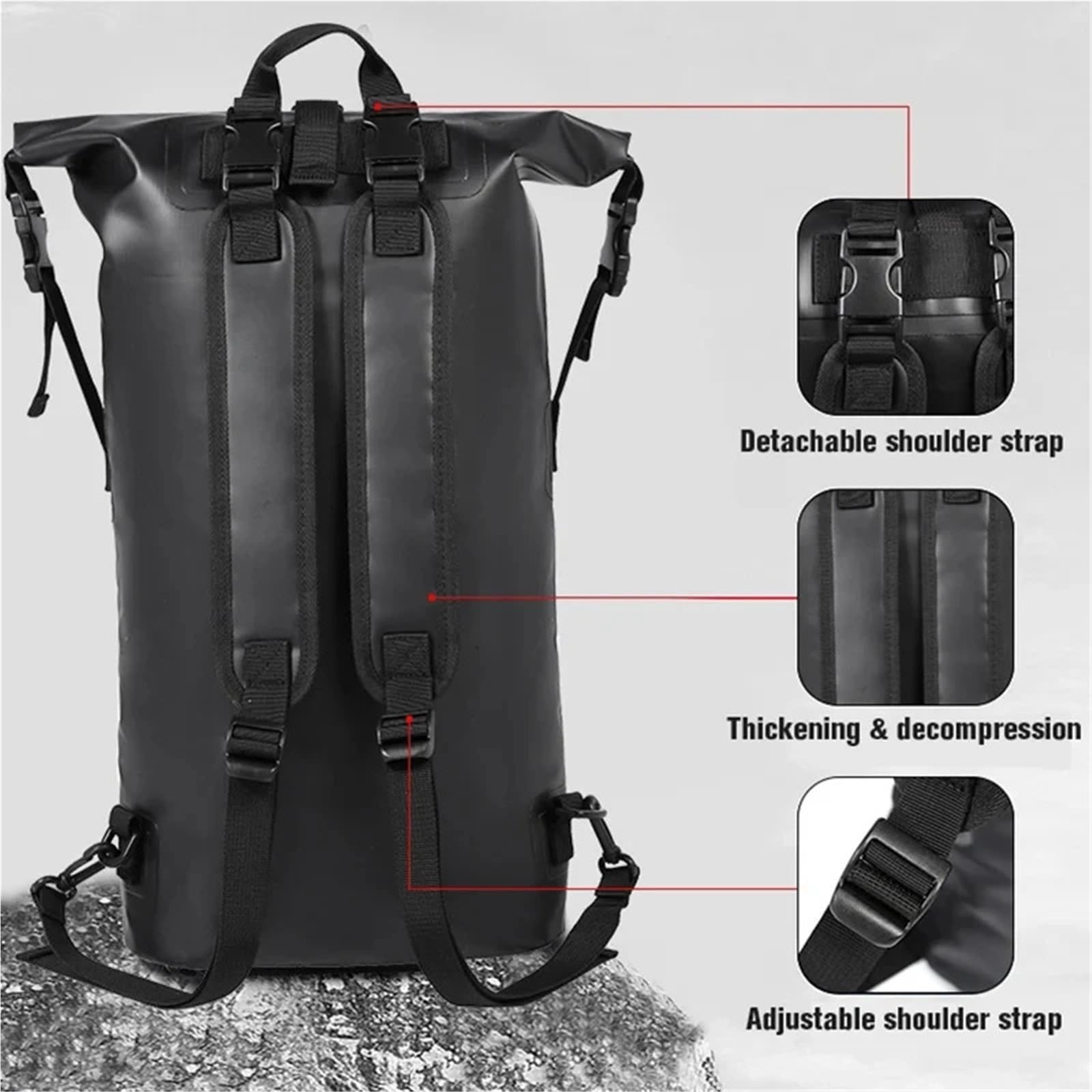Sacca Impermeabile Zaino da nuoto da 25L e 30L, in PVC asciutto, impermeabile, con secchiello, grande, for trekking fluviale, rafting, viaggi all'aperto, borsa a mano(30L Yellow)
