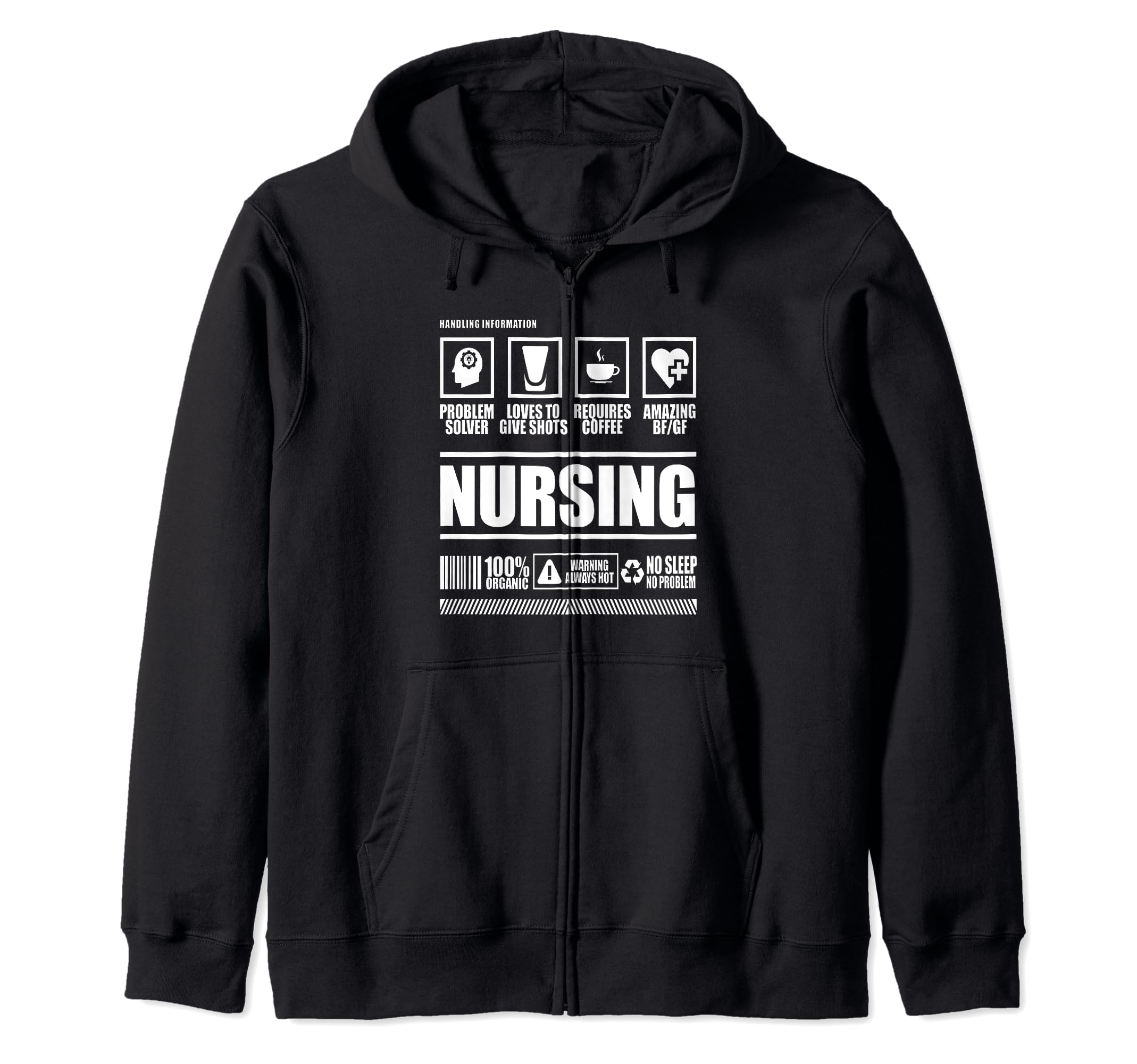 Nursing nurse funny caregiver student hospital Zip Hoodie