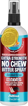 Bodhi Dog Bitter 2-in-1 No Chew & Hot Spot Spray Alcohol Free - Natural Anti-Chew Remedy Better Than Bitter Apple - Soothes Hot Spots, Deters Chewing - Safe for Skin, Wounds & Furniture 8 Fl Oz