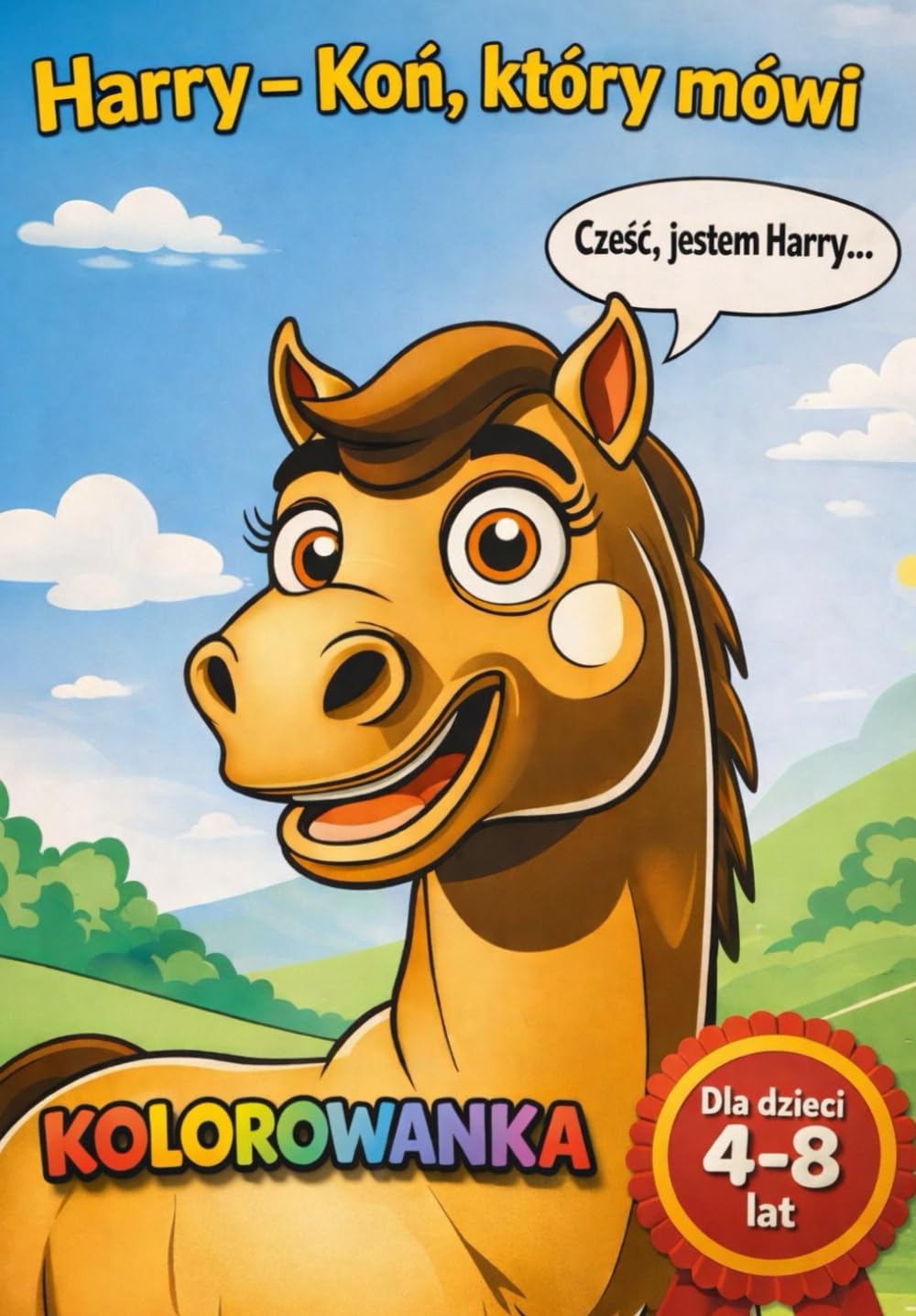 Harry-koń który mówi, kolorowanka (colouring book for children - Harry - the talking horse)