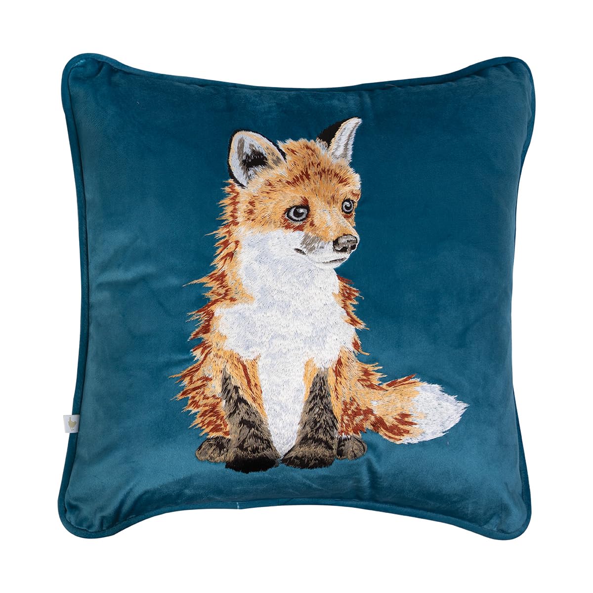 Wrendale Designs Blue By Hannah Dale 'Daydreamer' Fox Embroidered Cushion