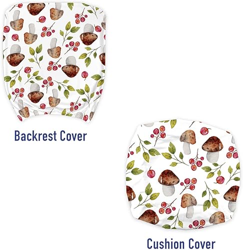 Miniatura 3 de Ambesonne - Funda para silla de oficina con diseño de hongos en acuarela con elementos forestales, ramas, bayas, temática otoñal, tela decorativa