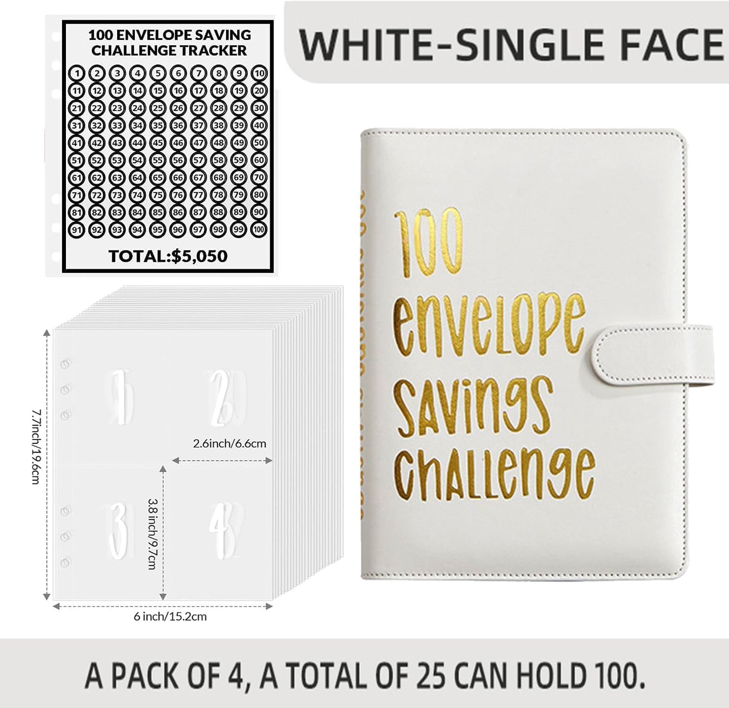 Agenda Smart 100 Buste 100 Envelope Saving Challenge, A5 Money Binder ...