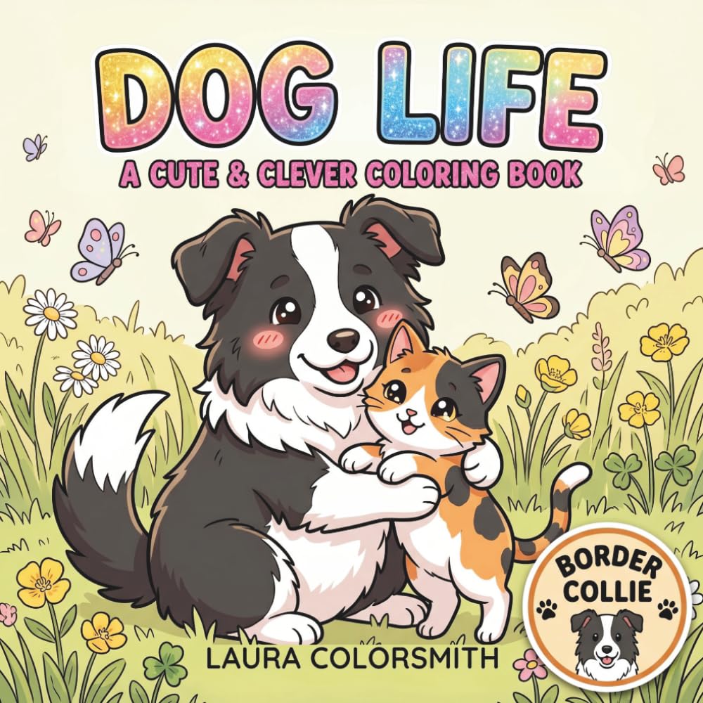 Border Collie Dog Life - A Cute & Clever Coloring Book: Adorable Border Collie Scenes – A Cute & Relaxing Coloring Book for All Ages (Dog Life Coloring Book)