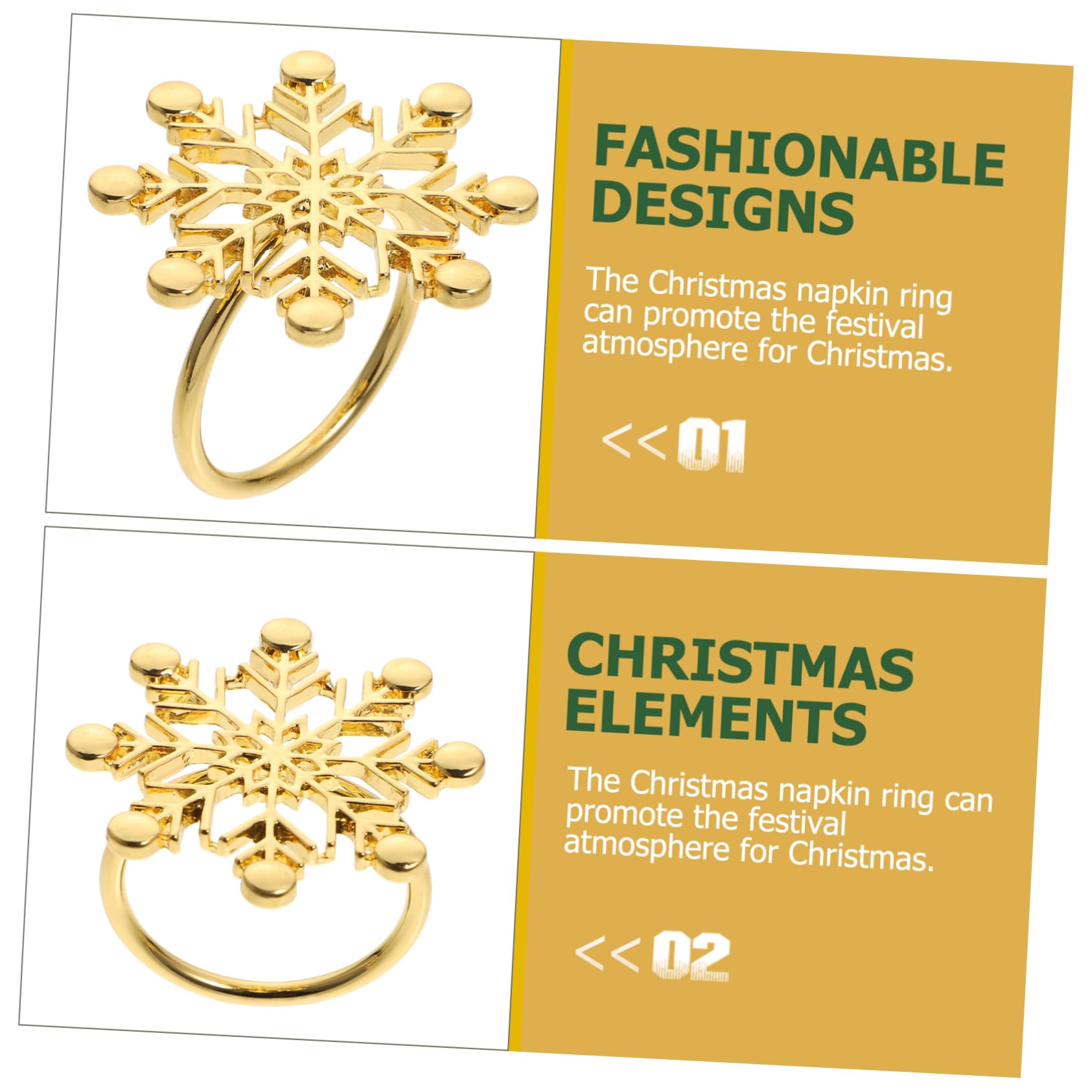 MAGICLULU 3 Sätze Weihnachtsserviettenringe Etiketten Aus Tiefkühlpapier Elchdekoration Weihnachtsparty Accessoires Christmas Decorations Table Serviettenring Weihnachten Golden 6 Stück * 3