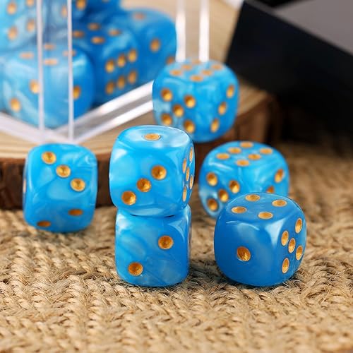 Miniatura 209 de Juego de 36 dados mini de 0.472 in, 6 caras, juego de dados con patrón de perlas, 6 dados estándar para Yahtzee, Bunco o enseñanza de matemáticas