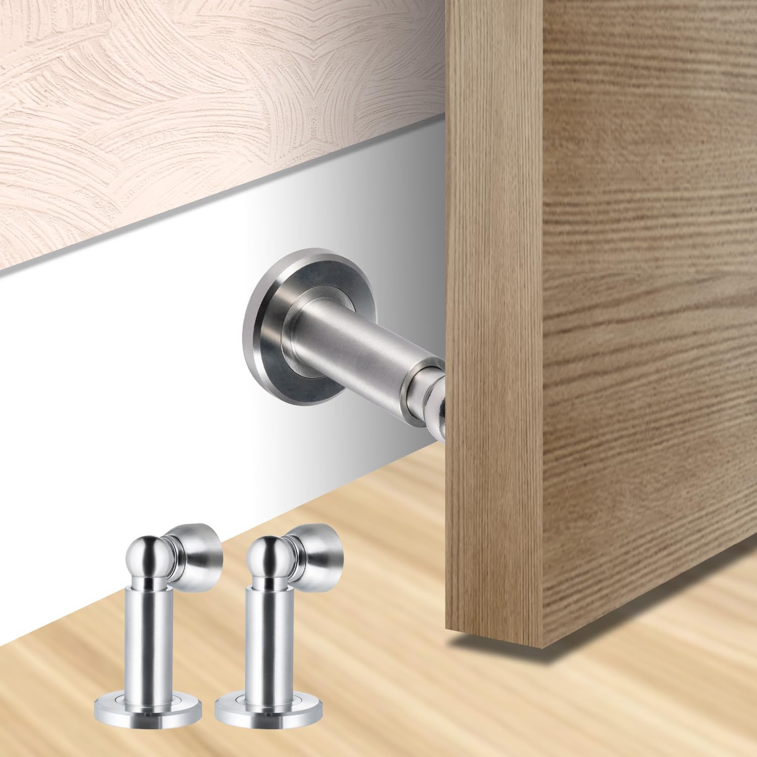 Topes de puerta – Tope magnético de alta resistencia para pared e inferior de puerta – Tope de puerta ajustable de alta calidad con diseño resistente al viento, fabricado con acero inoxidable SUS304