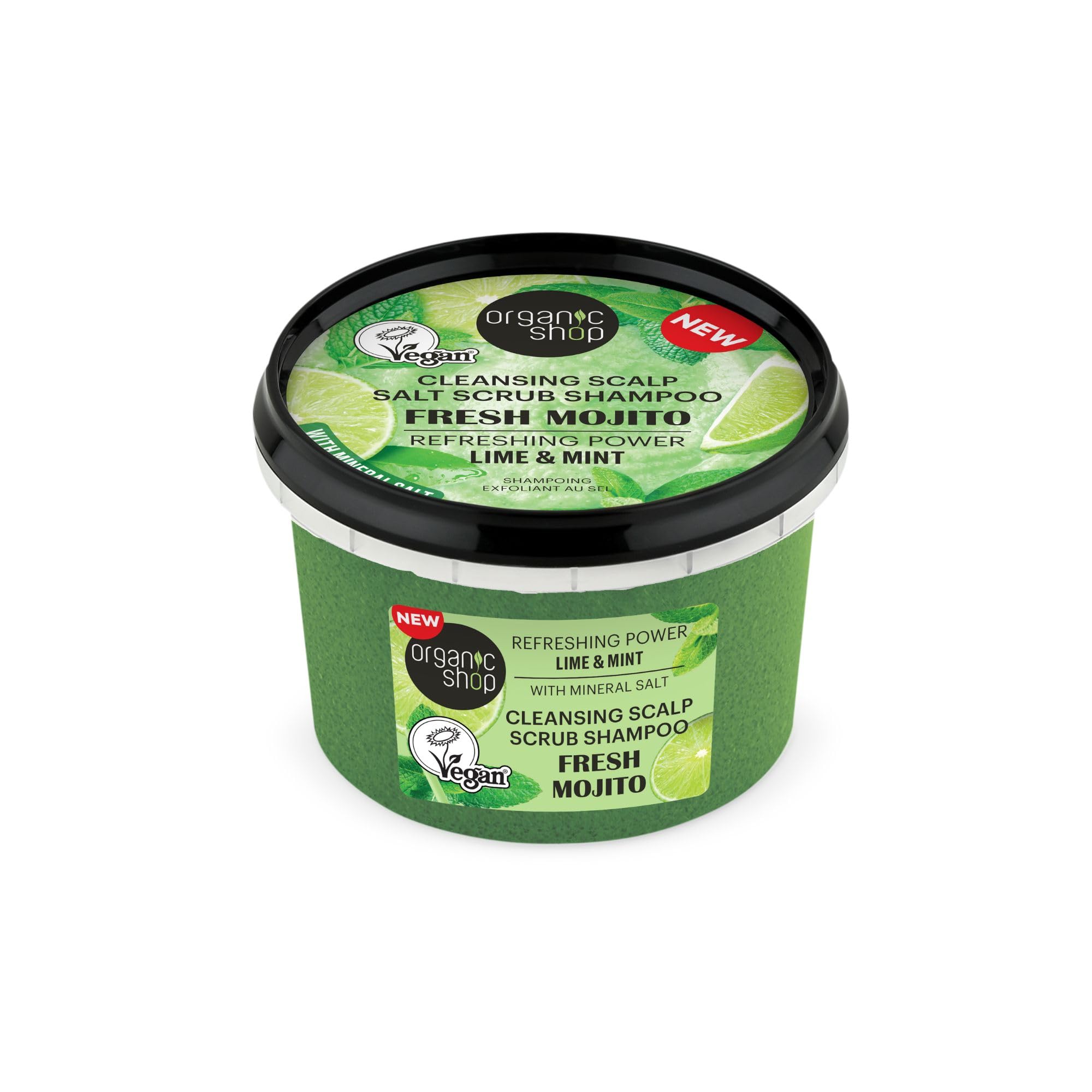 Organic Shop Scalp Salt Scrub Shampoo Fresh Mojito Refreshing Power Lime & Mint, 250 ml