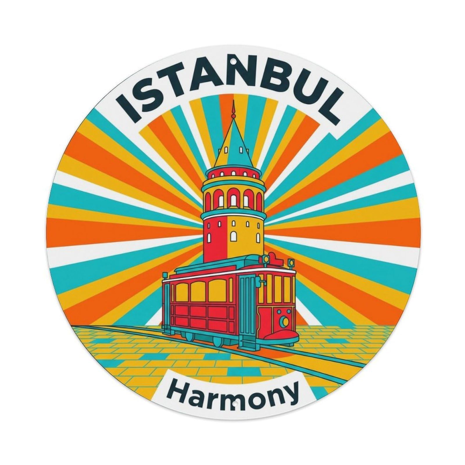 Vintage Travel Istanbul Turkey Harmony Vintage Metal Tin Sign Plaque Wall Decor for Cafe, Club Bar, Office, Garden Metal Poster 8x8Inch