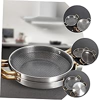 Vista 7 de ABOOFAN Honeycomb Stainless Steel Frying Pan Non-stick Kitchen Skillet for Seafood Crayfish Eggs Lightweight Ergonomic Design for Everyday Cooking