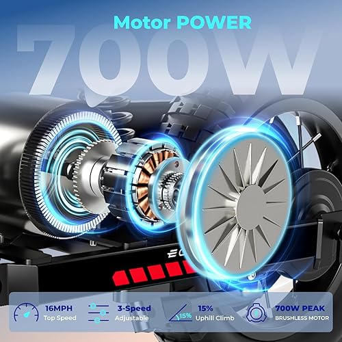 Miniatura 3 de K1 Motocicleta Eléctrica para Niños 36V, velocidad rápida de 16 MPH, autonomía de 14 millas, 700W de potencia máxima, 3 modos de velocidad,