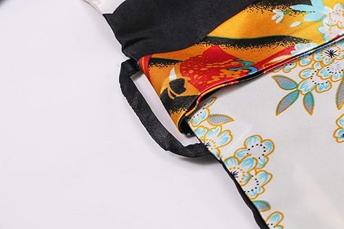 Miniatura 3 de MissNina - Bata tipo kimono sedoso con estampado floral para mujer, batas largas de satén para dormir