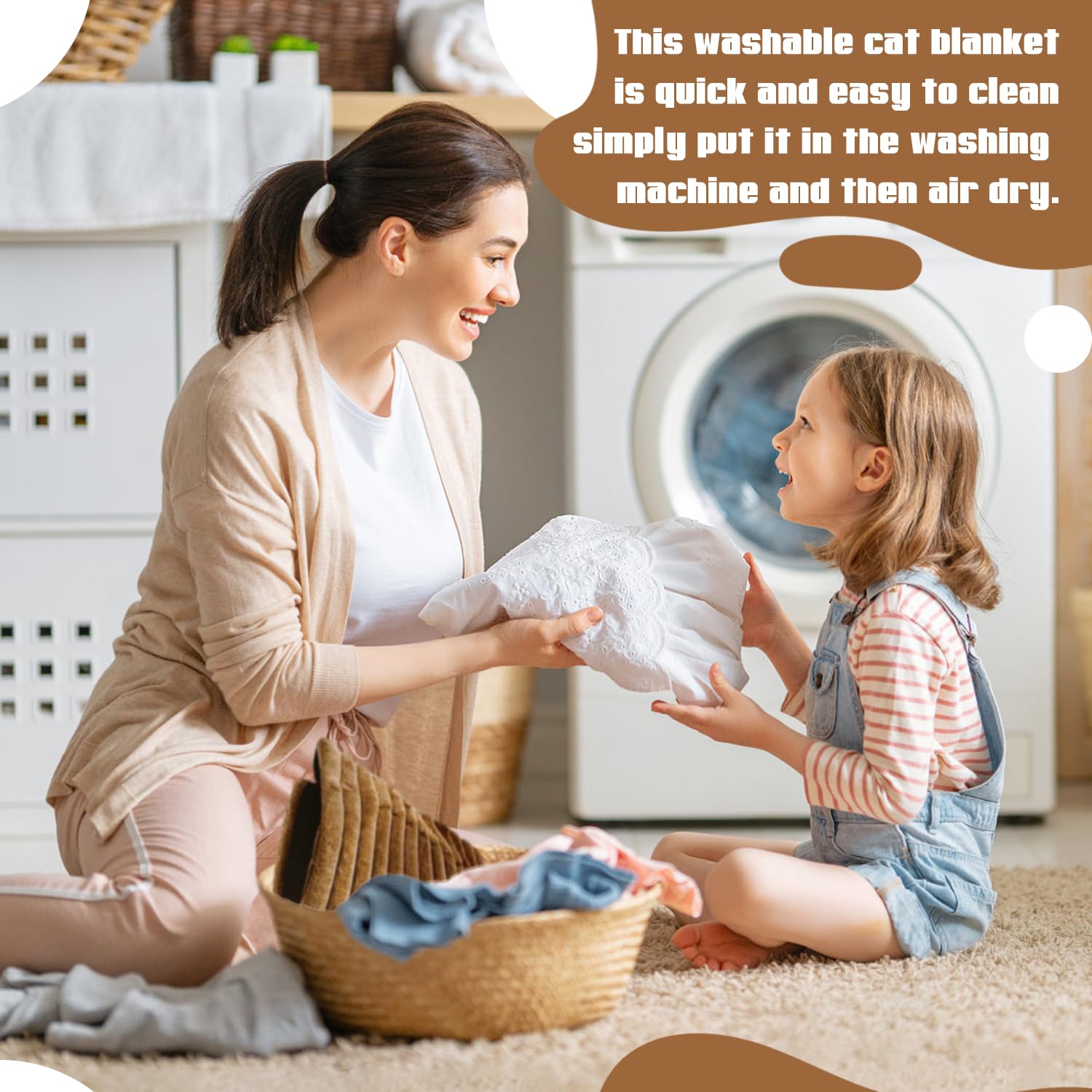 Wärmedecke Katze, 61x45 cm Selbstwärmende Katzendecke, Selbstheizende Haustierdecke, Katzendecken Hundedecken Geräuschlos, Katze Heizdecke Ohne Strom, Katzenbett Waschbar für Katzen & Hunde