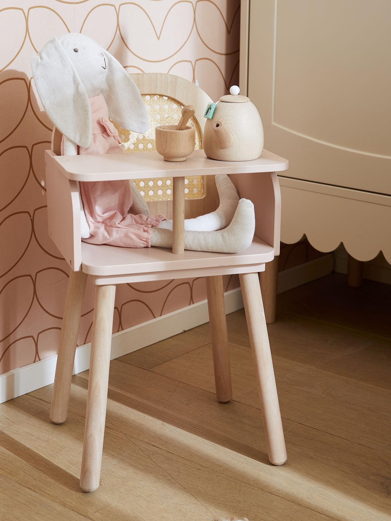 VERTBAUDET Chaise Haute en cannage et Bois Multicolore TU