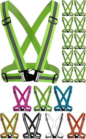 Safety Vest Large Capacity 10-Piece Set Reflective Vest Fluorescent Sash Vest Running Work Large Size Bull Vest Bicycle Security Supplies