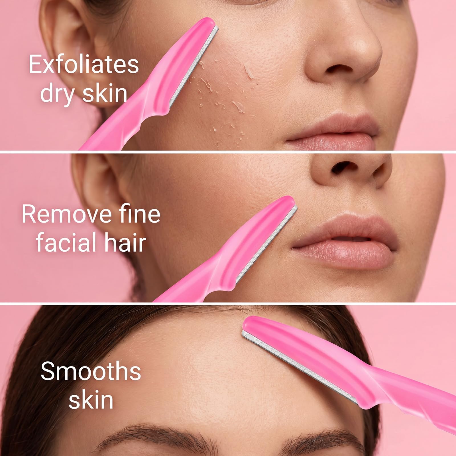 HFATMOS 21 maquinillas de afeitar para cejas, maquinillas de afeitar faciales multiusos, herramientas exfoliantes de dermaplaning, recortadoras de cejas con cubierta de seguridad, depilación facial