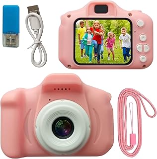 Crianças bonitas portáteis câmera digital recarregável câmera de vídeo câmera de vídeo jogos de suporte com tela de exibição de 1,9 &quot;32G cartão TF Fotografia ao ar livre aniversário feriado Camera for kids,Câmera digital para crianças,Brinquedos para crianças,para meninas e meninos,Câmera de vídeo Pink