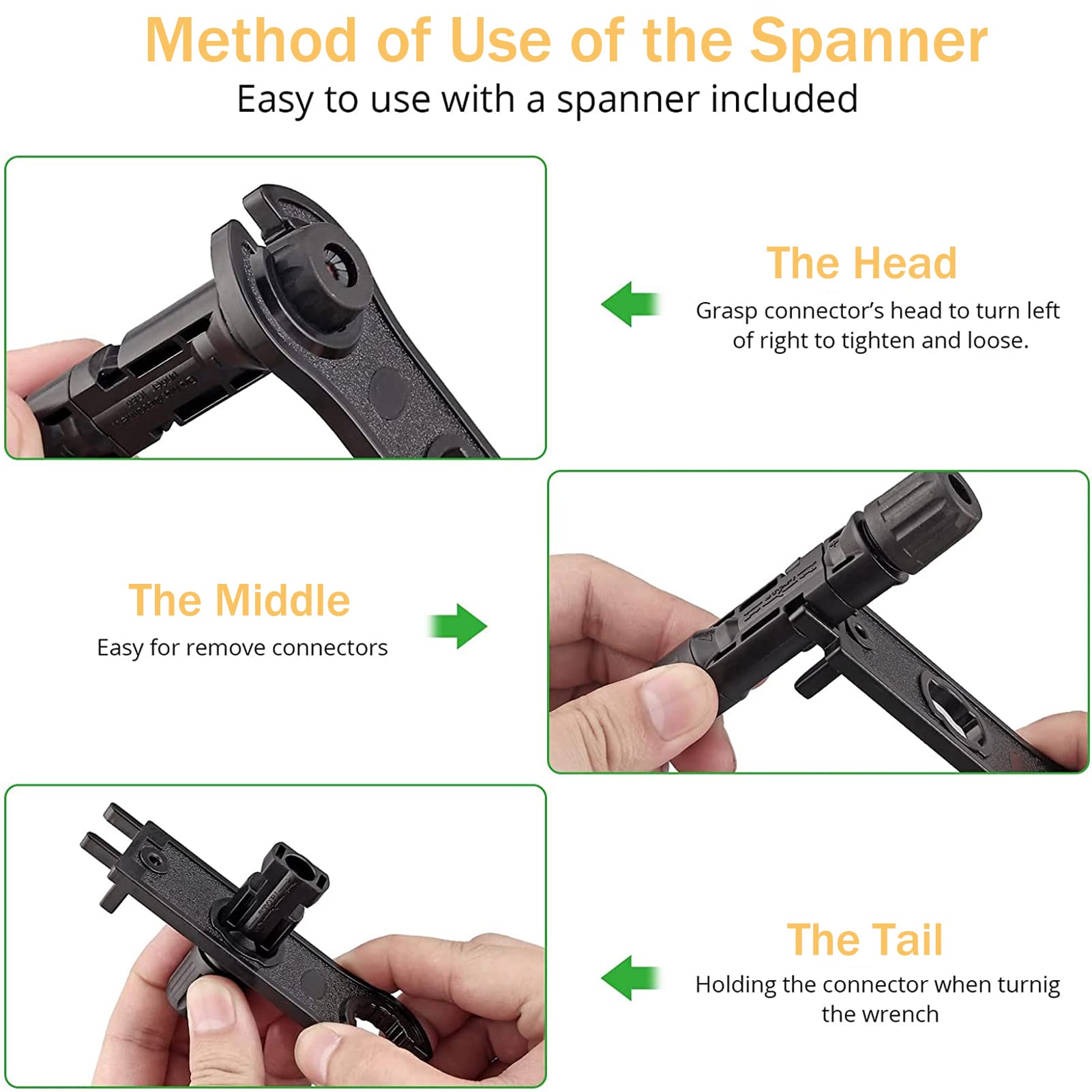 Solar Crimping Tool Cavo Connettore, con 6pcs Maschio Connettore Solare Femminile + 2pcs Chiave Chiave Chiave + 1pcs Filo Crimpatore + 1pcs Tool Kit per 2.5/4/6mm² Filo Solare PV