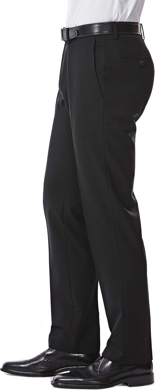 J.M. Haggar 4-Way Stretch Solid 2-Button Slim Fit Suit Separate Coat, Black, 38R with Separate Pant, Black, 32Wx32L