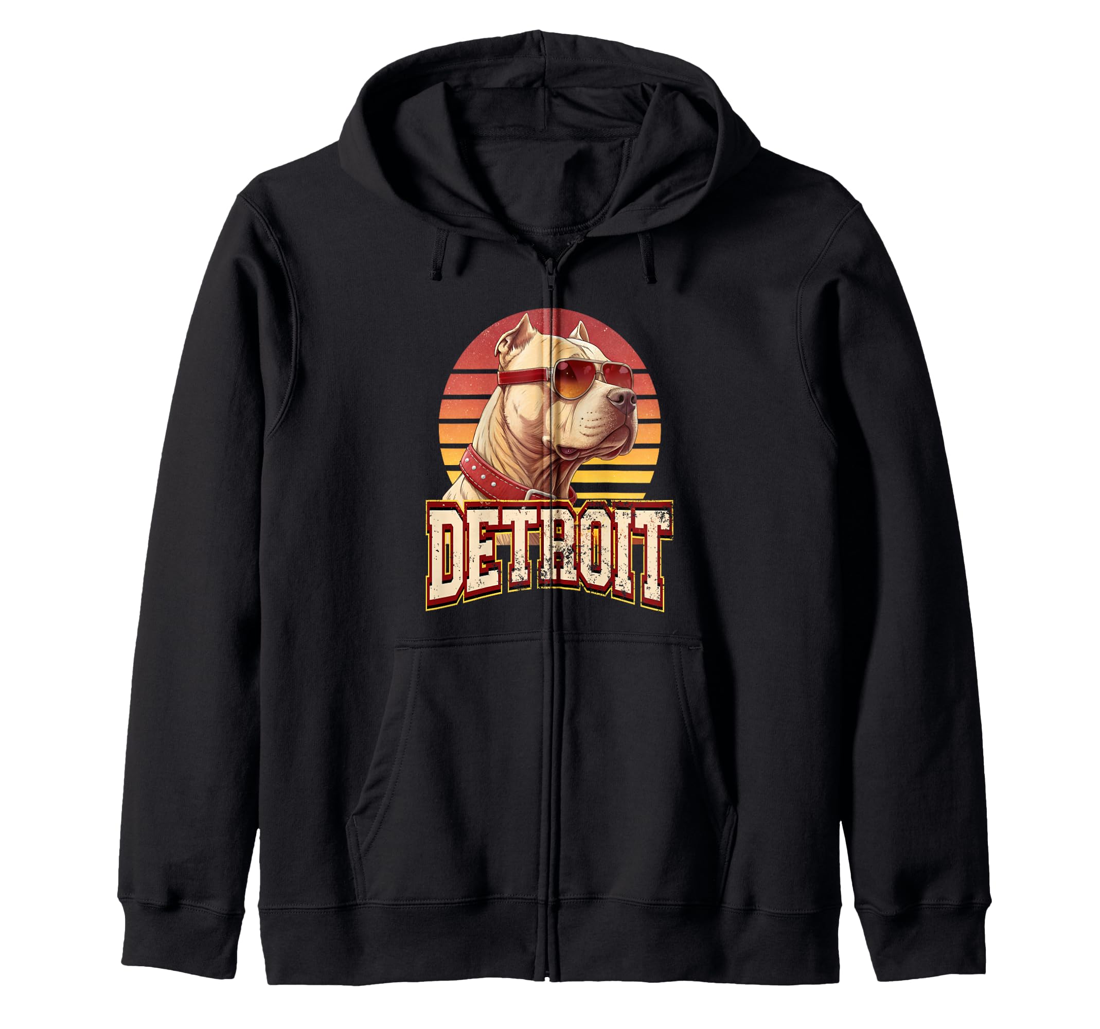Detroit Unlimited Dog Zip Hoodie, Black, S