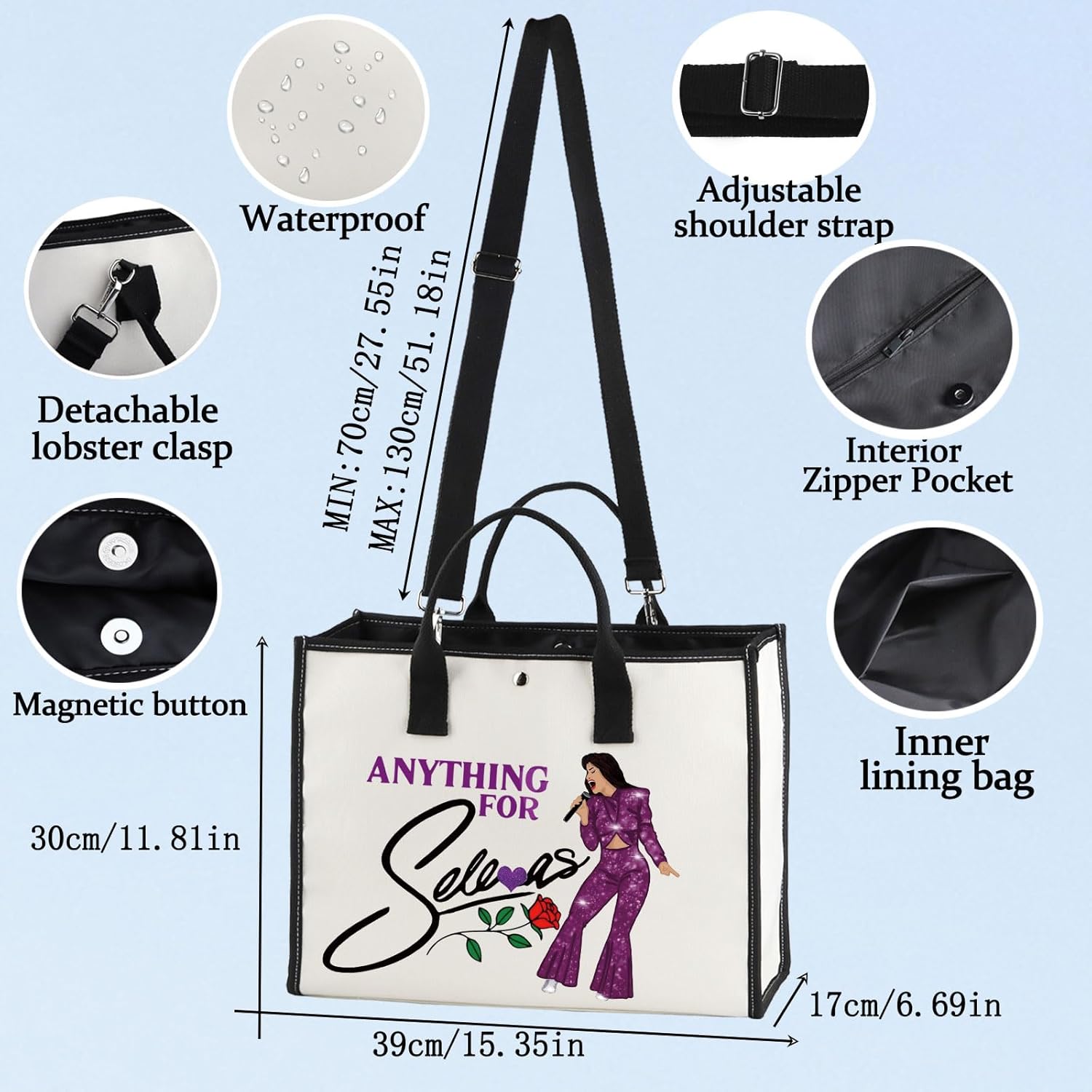 BWWKTOP Music Lover Cosmetic Bag Singer Fans Gift Music Album Gifts Singer Fans Zipper Pouch Bag Singer Merandise (anything for BG) - Image 4