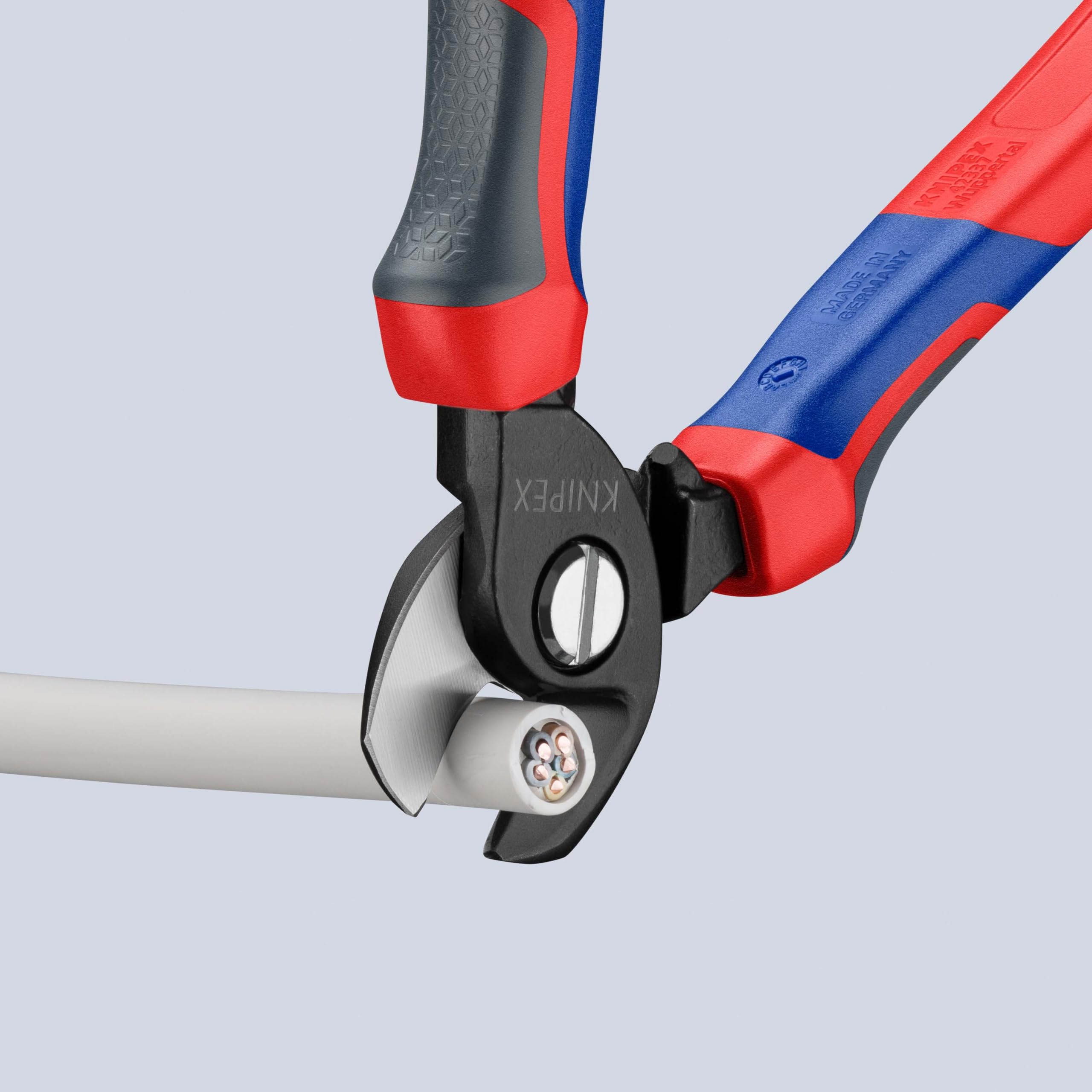 KNIPEX Coupe-câbles sur carte LS avec poignées comfortables 165 mm, 95 12 165 SB