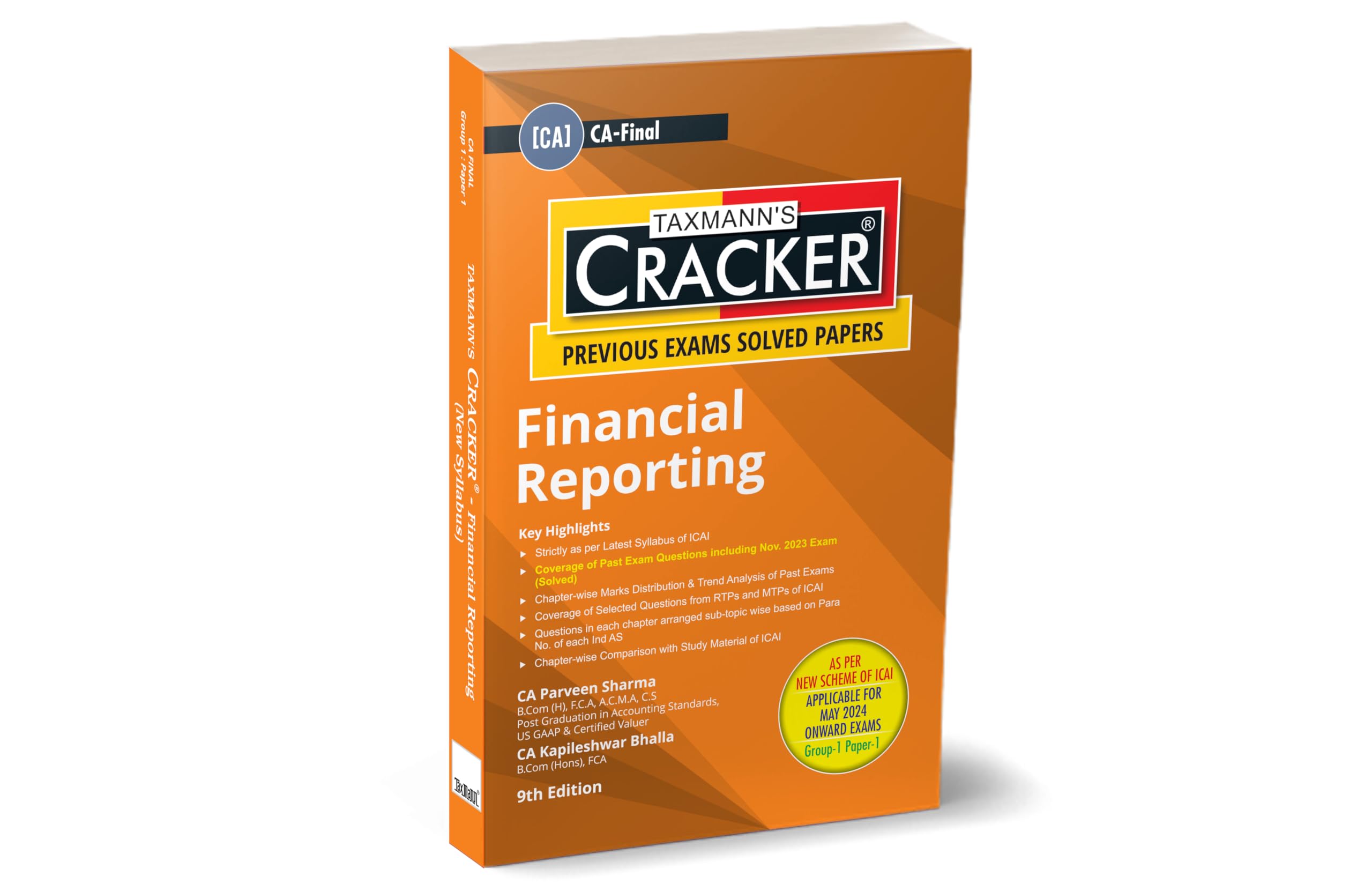 Taxmann's CRACKER for Financial Reporting (Paper 1 | FR) – Covering past exam questions (arranged sub-topic-wise) & answers along with RTPs/MTPs of ICAI | CA Final | New Syllabus | May 2024 Exams
