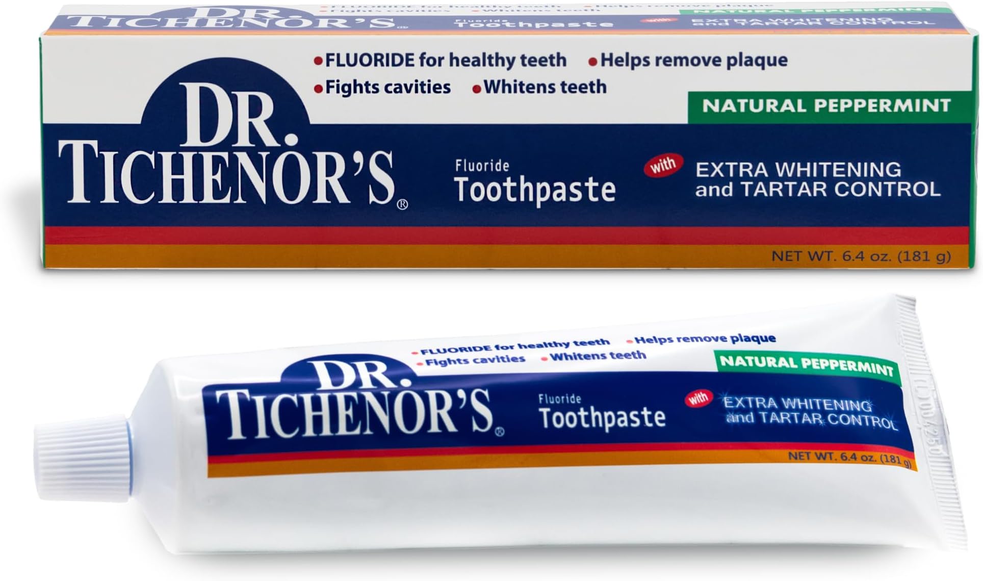 Dr. Tichenor's Fluoride Toothpaste with Extra Whitening and Tarter Control 6.4 fl oz (181 g)