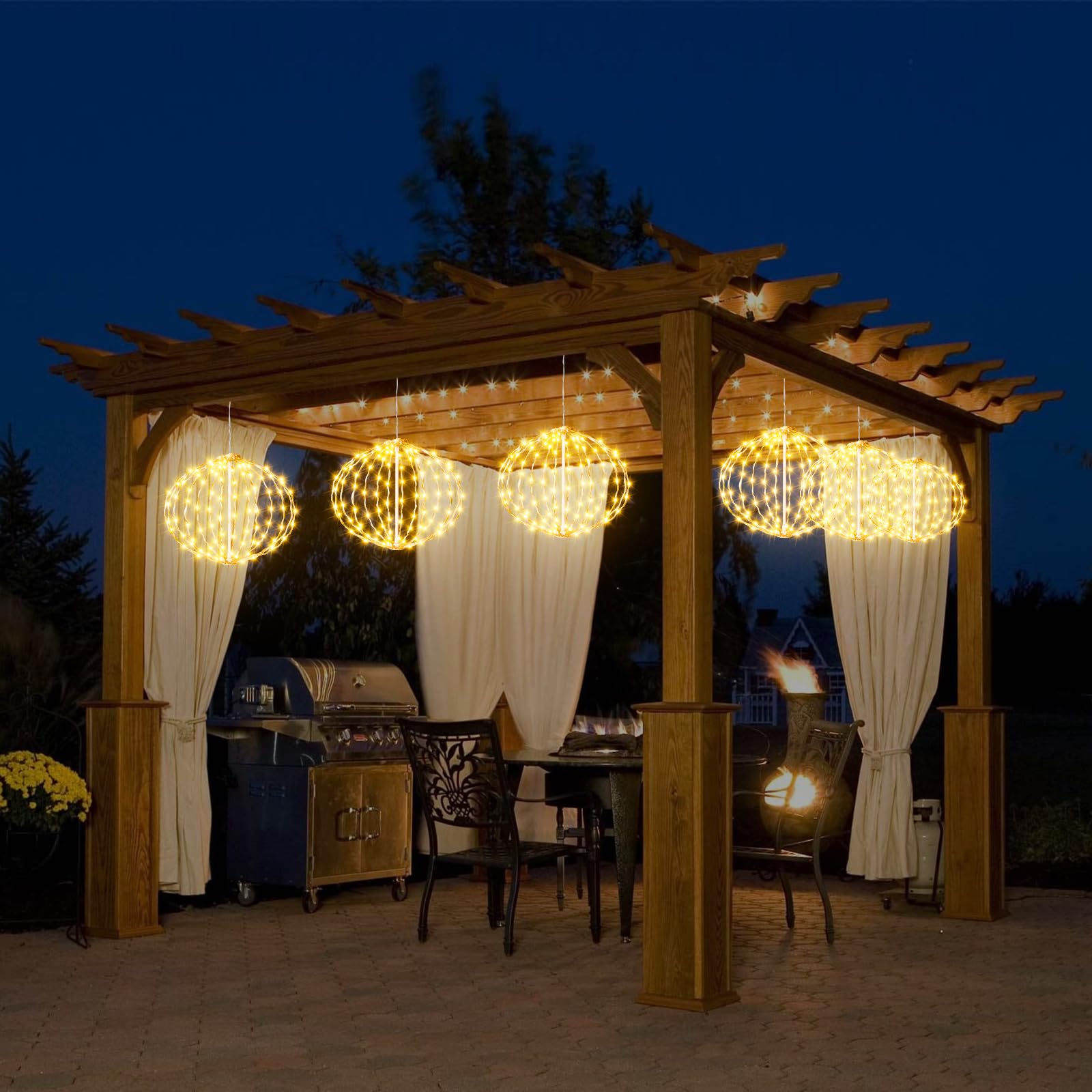 Auting Luci Natale Esterne Sfere LED 81 LED IP65 Timer | Sfere luminose da appendere con spina per finestre giardino balcone e atmosfera natalizia decorativa