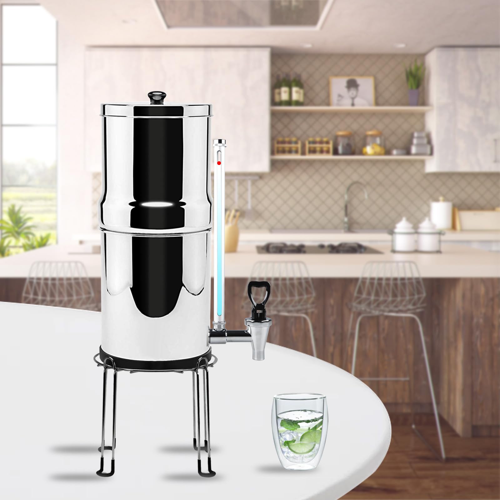Robinet de niveau d'eau Clear View de 25,4 cm compatible avec le système de filtration d'eau alimenté par gravité Berkey et d'autres réservoirs de filtre à gravité