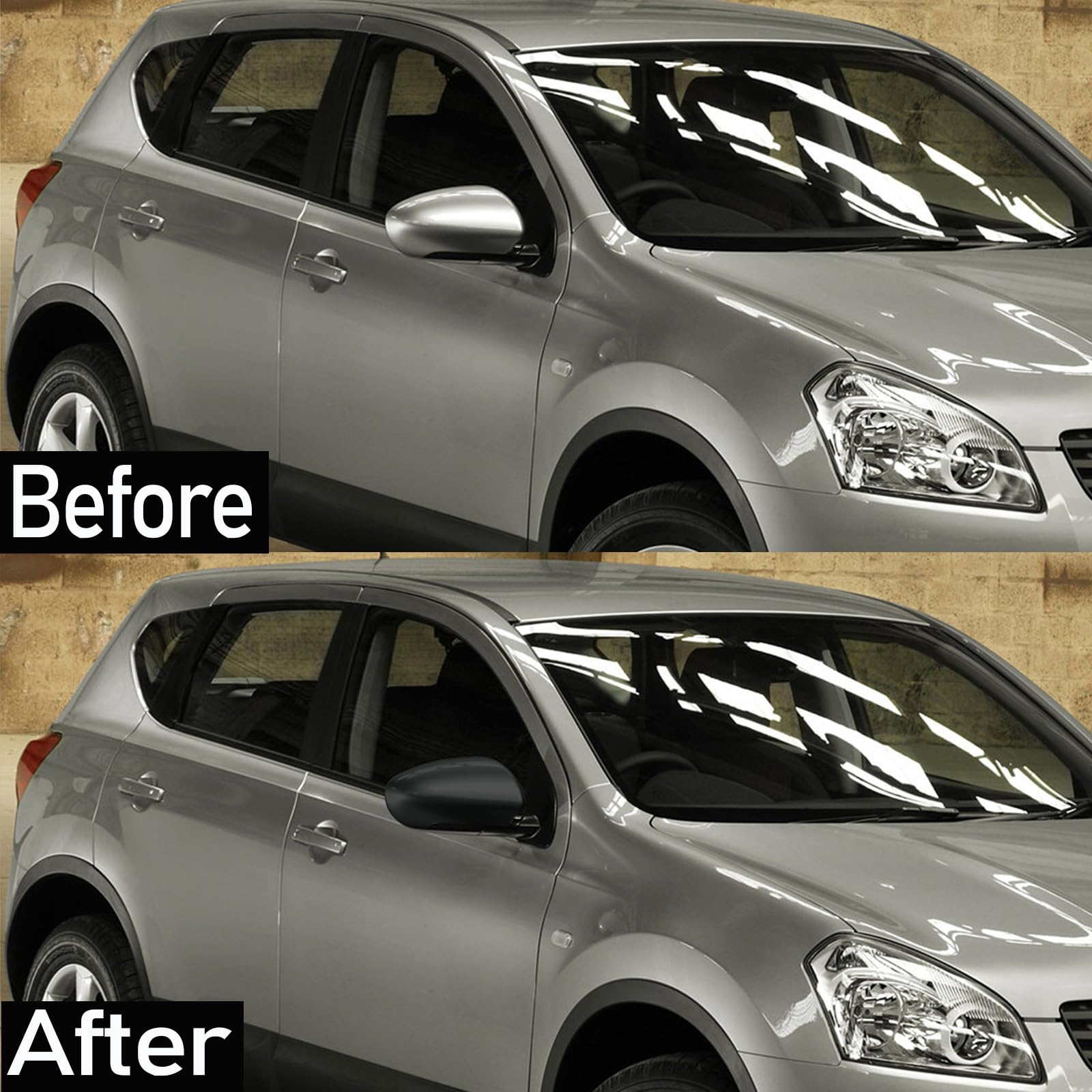 Osłona lusterka bocznego lewego i prawego do Nissan Qashqai J10 2007-2014, błyszcząca czerń