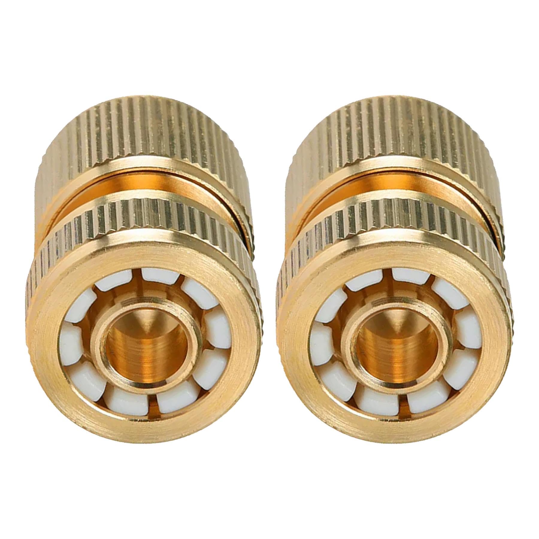 Dapetz ® 2 Pcs Brass Hose Connector Hose End Quick Connect Fitting 1/2 Inches Hose Pipe Quick Tap Adaptors Connectors for Gardening, Home Watering, Car Washing