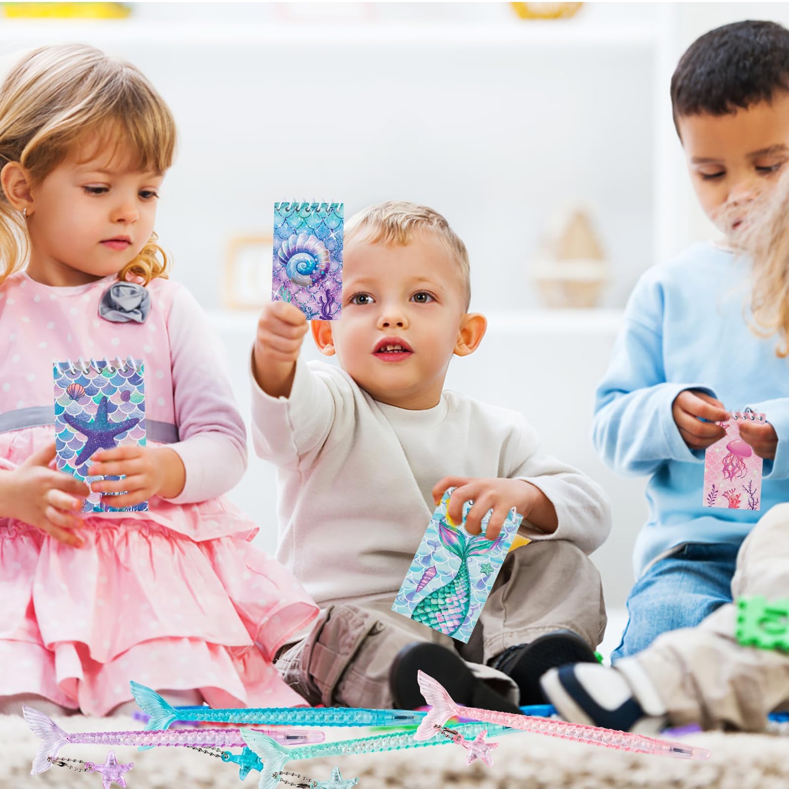 78 pezzi regalo per feste a forma di sirena, festa a forma di sirena, regalo di compleanno per bambini, con braccialetti, penna neutra a spirale