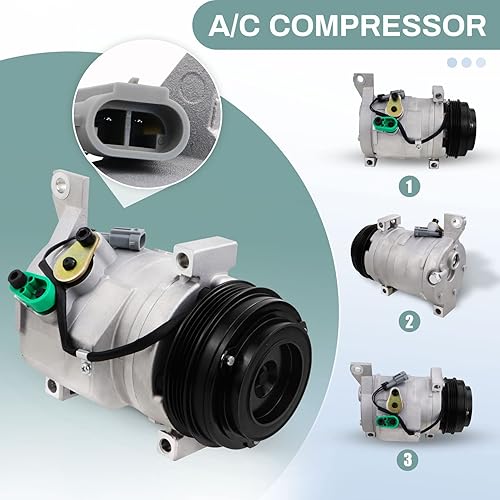 Miniatura 6 de CO 29002C, compresor de AC con embrague compatible con Honda Accord Odyssey Pilot Ridgeline y Acura MDX TL 2003-2008, compresor de aire
