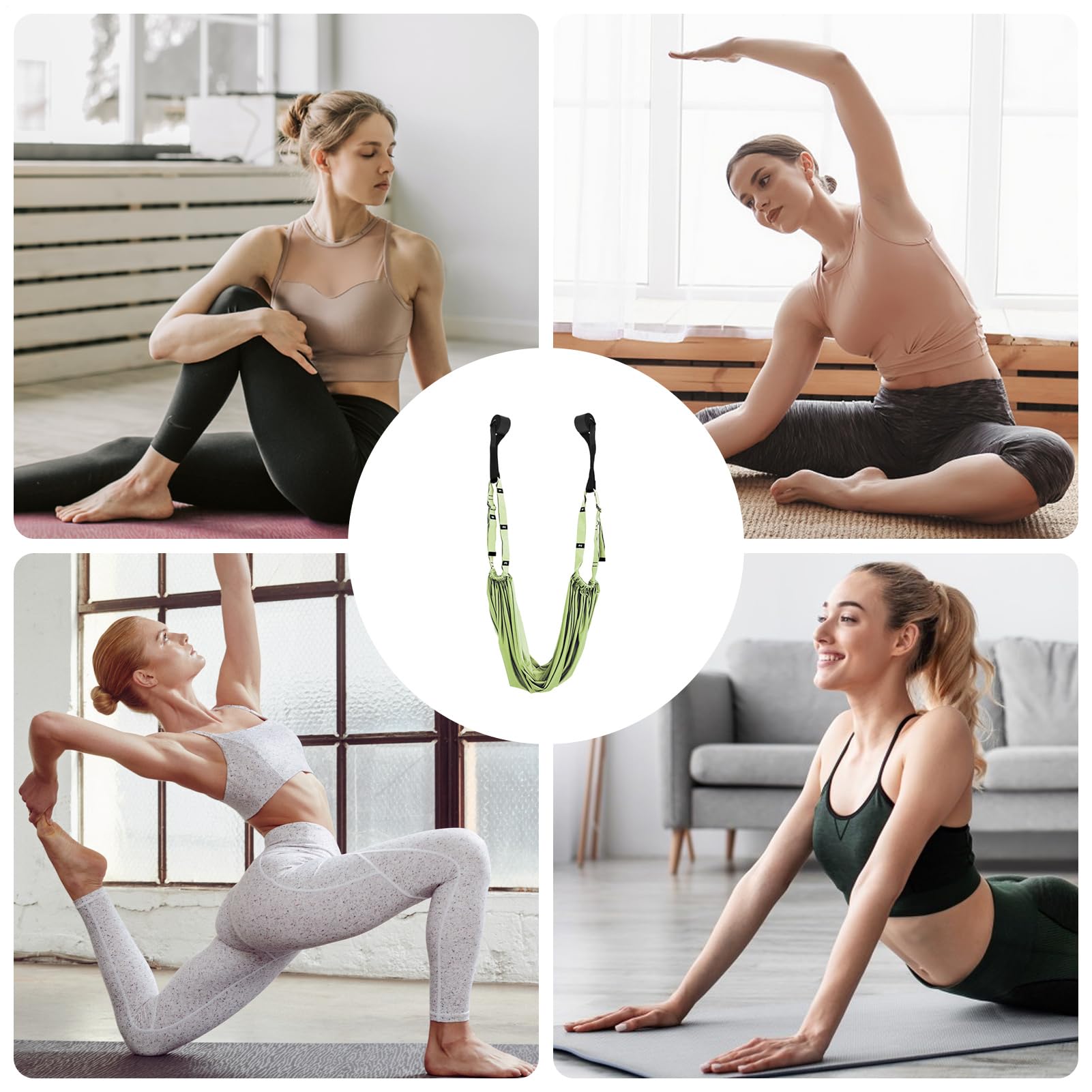 Puerta de correa de estiramiento de pierna, columpio de reversión de yoga - Correa de estiramiento de piernas para grandes desviaciones - Columpio de hamaca de Yoga aéreo, equipo de entrenamiento