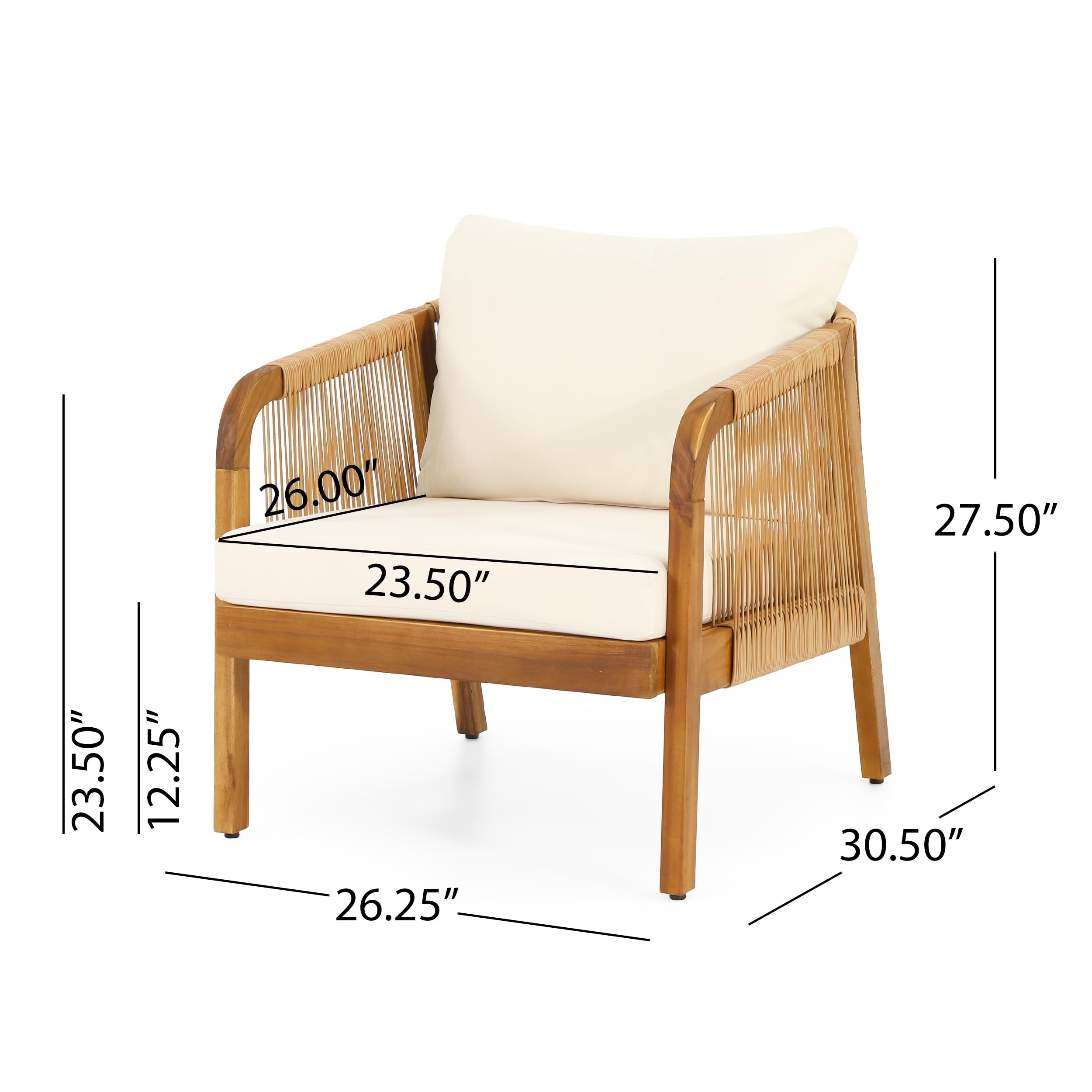 Snapklik.com : Merax Outdoor Acacia Wood Wicker Patio Club Chair