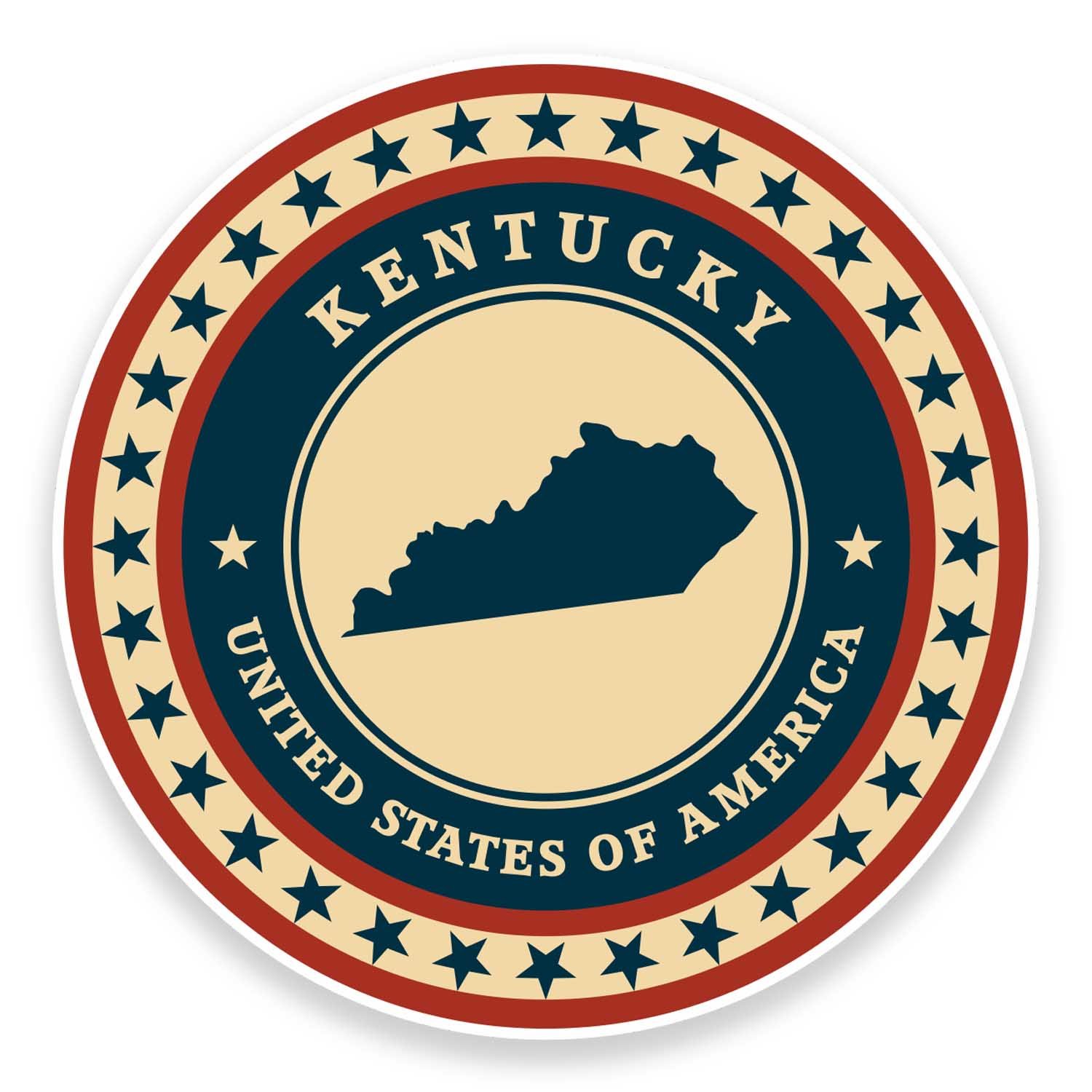 Destinationvinyl Multi 2 X 10Cm Kentucky Usa Vinyl Sticker Laptop Car Travel Luggage Tag Map Flag #9387 (10Cm Wide X 10Cm High)