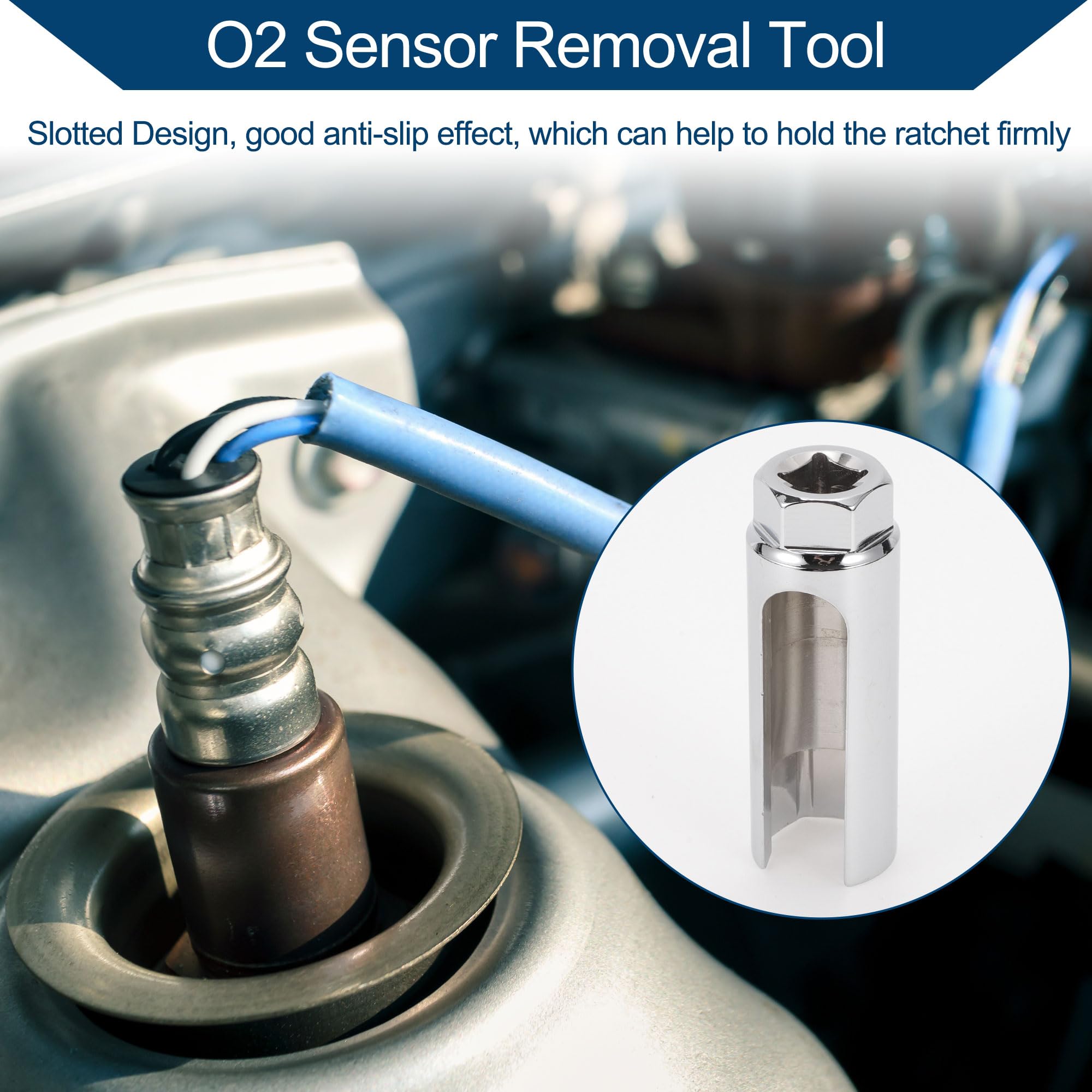 02 Sensor Socket 8mm Drive Car O2 Wrench Offset Removal Tools Oxygen ...